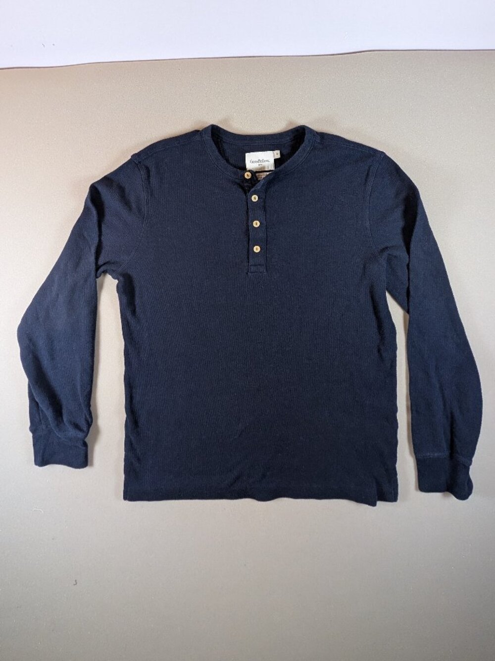 Men's LS Thermal Goodfellows Navy Shirt Size M